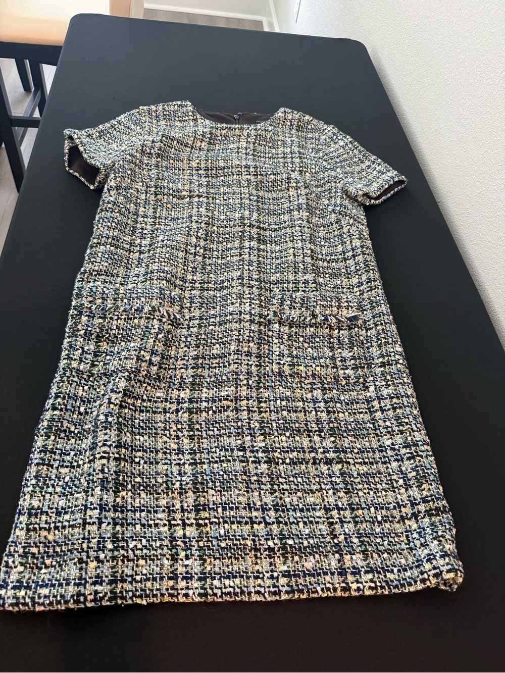 Ann Taylor Tweed Shift Dress - Blue Multi